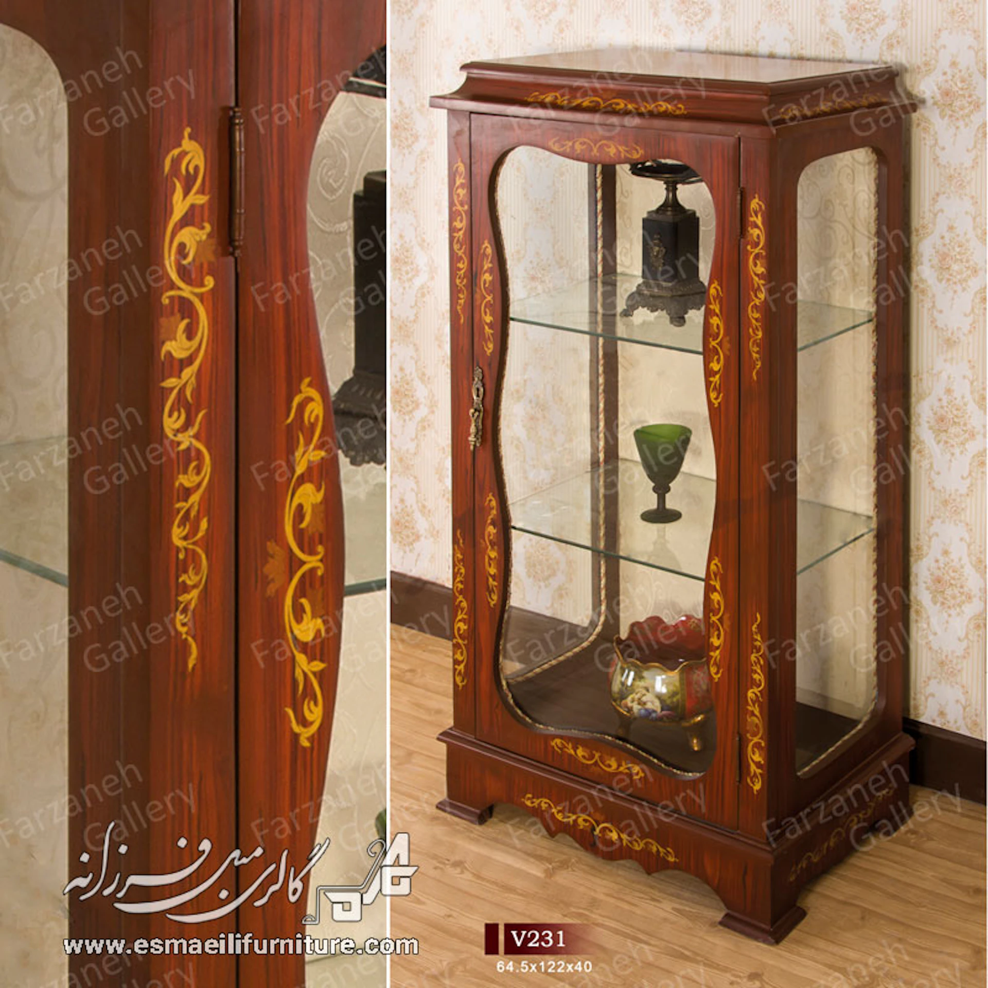 بوفه ویترین معرق مدل V231