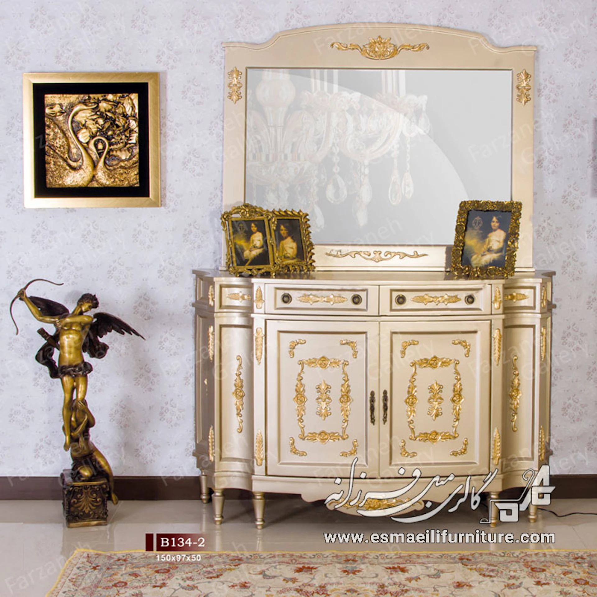 آینه کنسول معرق مدل B134