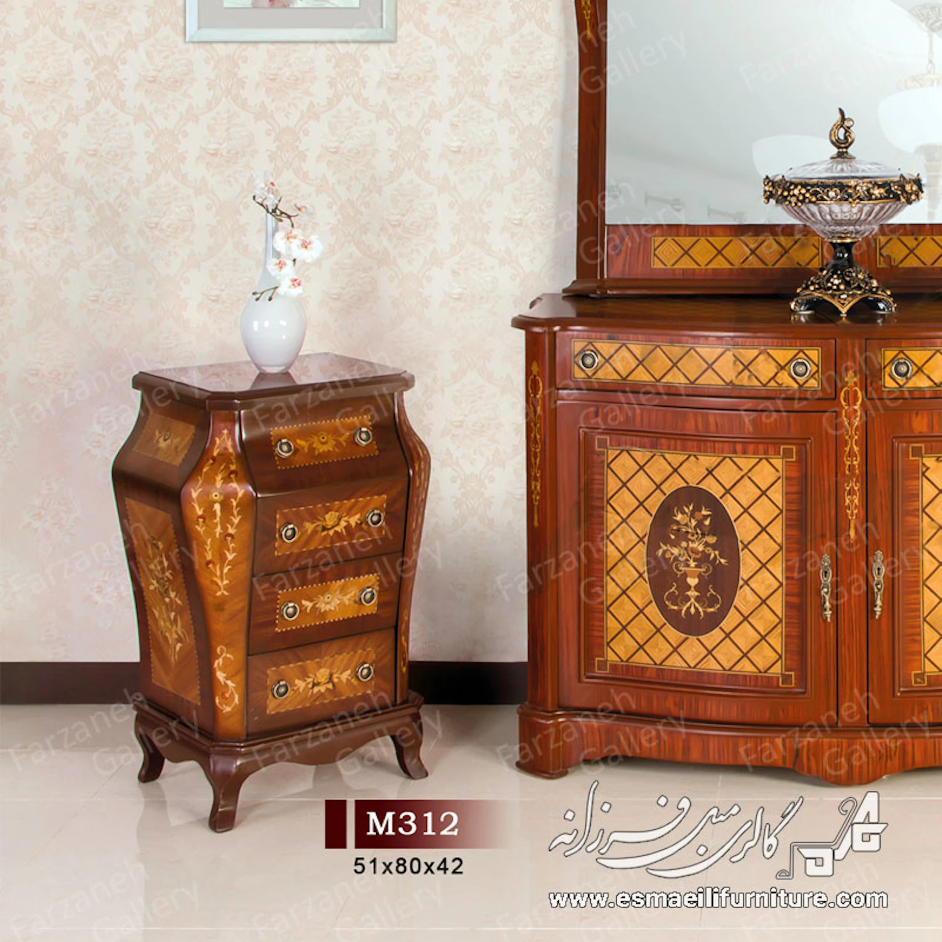میز عسلی معرق مدل M312